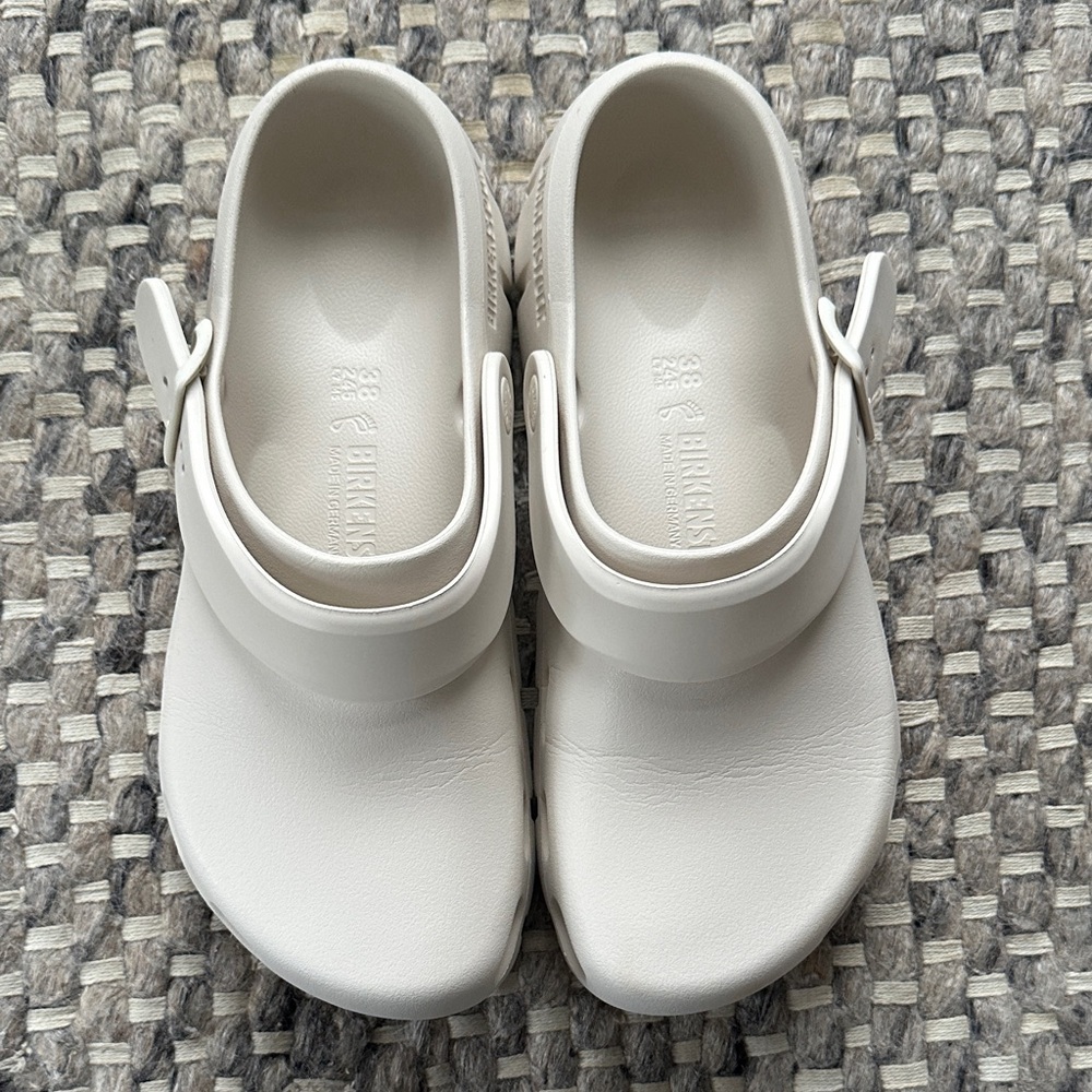 Birkenstock Slide on Clog with Strap in Eggshell (Birki Flow) - Picture 5 of 15